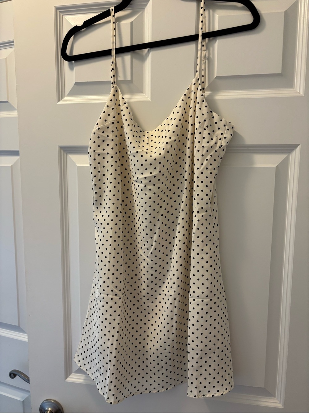 Princess Polly Polka Dot Mini Slip Dress in Ivory and Black